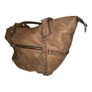 Louis Cardy Shoulder Bag Tote Purse Brown Camel Large Bag Strap